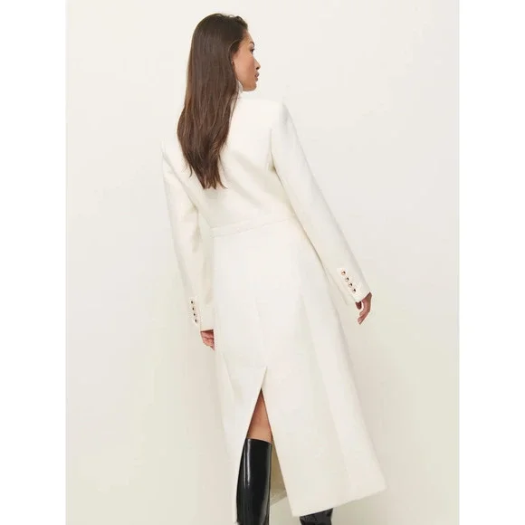 Reformation Eden Nipped Waist Coat White - Picture 4 of 12